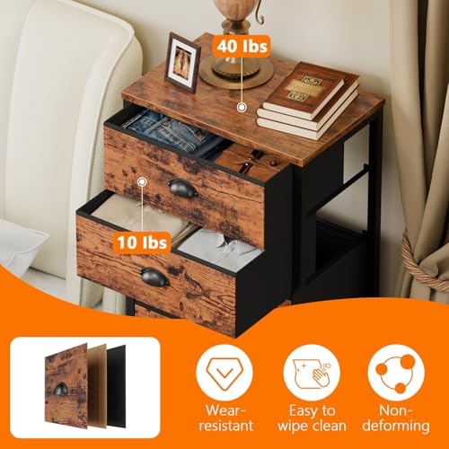 Dresser for Bedroom (Rustic Brown / 11.5"D x 16"W x 39.6"H (6 Drawers))