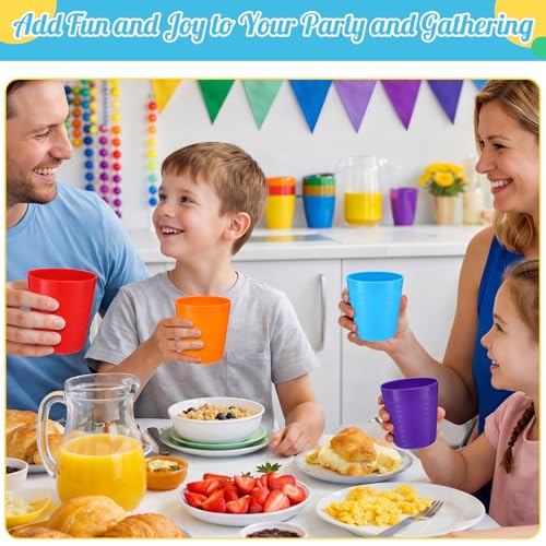 36 Pcs Kids Plastic Cups 8 oz Drinking Toddler Cups (Cute)