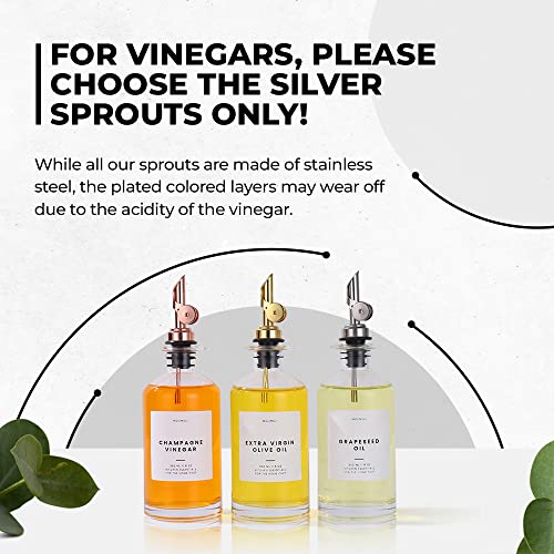 Oil and Vinegar Dispenser with Metal Pour Spout (350ml, Set of 2 Bottles / Black)