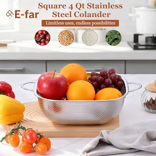 4QT Square Stainless Steel Colander (4QT)