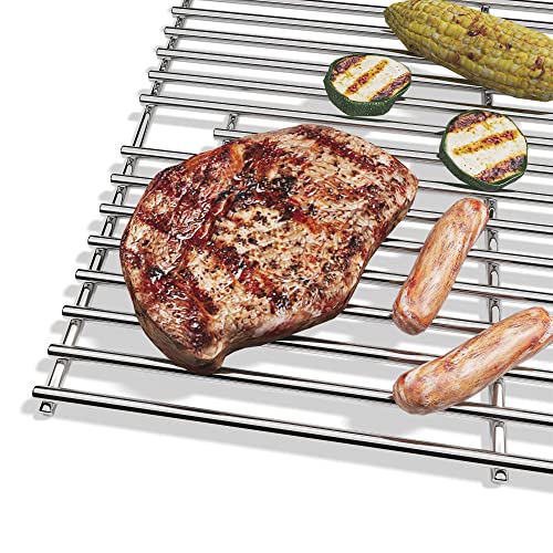 19.5/17.5/17" Grill Cooking Grates Replacement for Weber Genesis 300 Series, Genesis E310 E320 S310 S320 Replacement Parts for Weber 7528/7524, 304 Stainless Steel Grids, Set of 2, 19.5 Inch (19.5"D x 25.5"W)