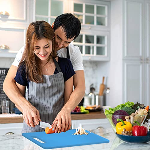 Plastic Utility Cutting Board with Handles (Blue)