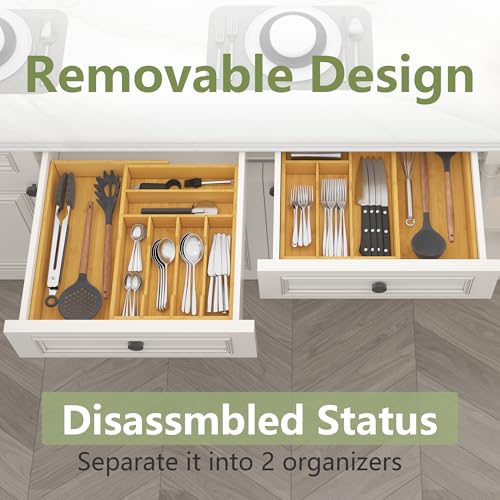 Extra Large Silverware Drawer Organizer (Natural / XXXXL(22-37''W x 16.5''D))
