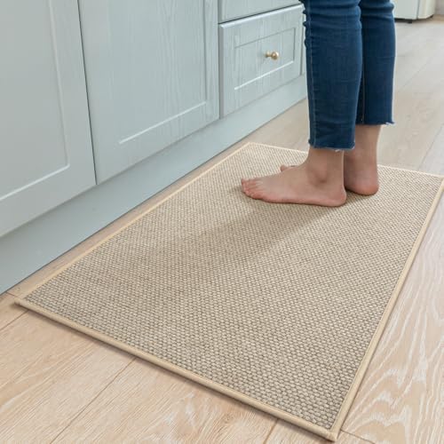 Kitchen Rugs and Mats Non Skid Washable (20"x32" (1 Rug) / Light Beige)