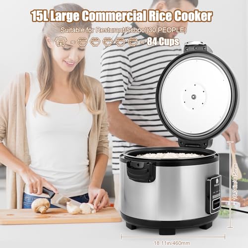 Commercial Rice Cooker & Warmer 84 Cups (15 Liter Rice Cooker)