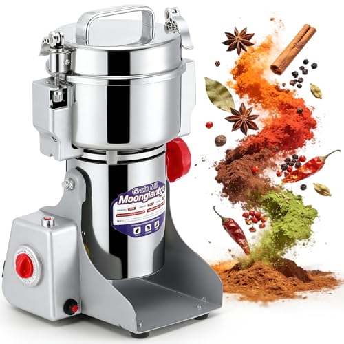 Grain Mill Grinder Commercial Spice Grinder (Silver / 700g Swing)