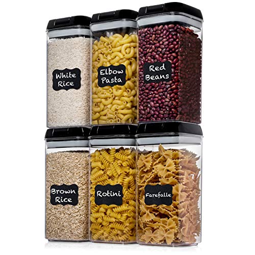 6 PC 1.2L Airtight Food Storage Containers with Lids BPA Free Plastic (6 Count)