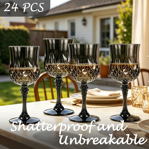 24Pack Plastic Wine Glasses (24 Count)