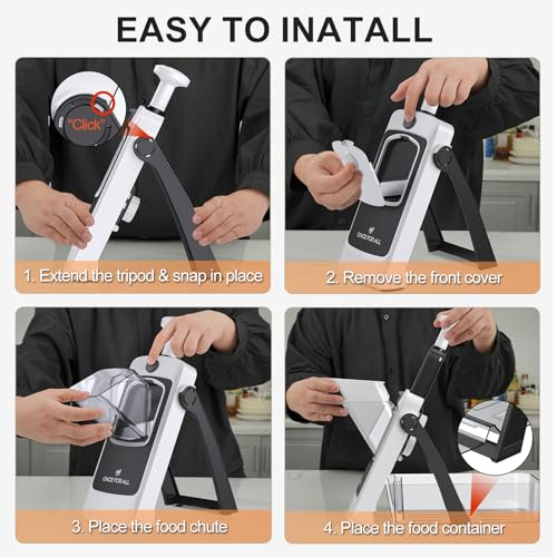 Safe Mandoline Slicer For Kitchen (Gray+White)