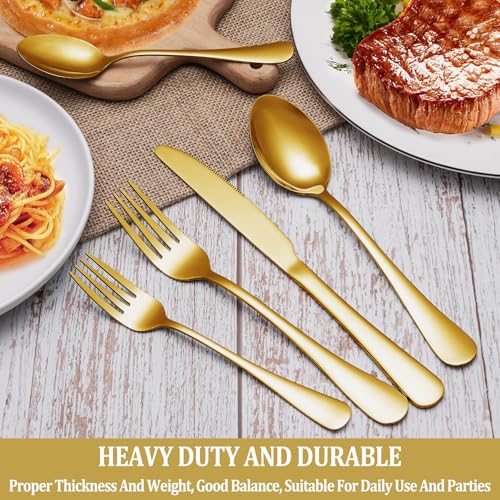 40 Pcs Gold Silverware Set Service for 8 (Gold)