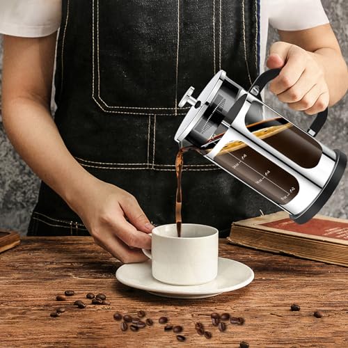 French Press Coffee Maker (Silvery / 34 oz)