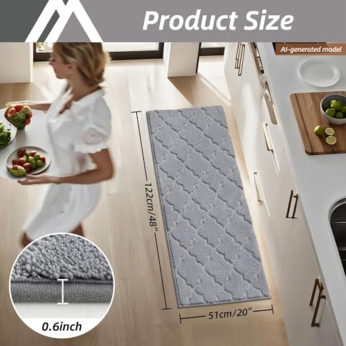 Kitchen Rugs Non Slip Washable 20"x48"