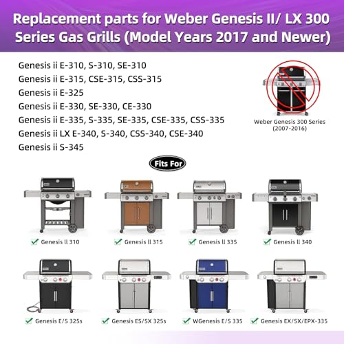 18 7 8" Stainless Steel Genesis 2 Grill Grates for Weber Genesis ii E (18.75" Genesis ii 300)