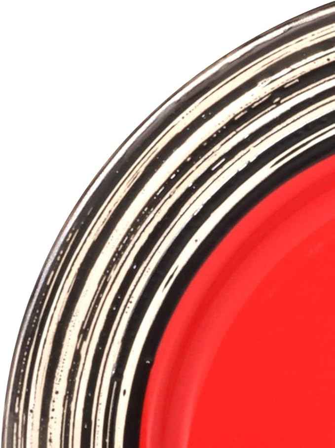 48 Piece Dinnerware Set, Ceramic Plates and Bowls Sets for 8, Microwave and Dishwasher Safe, Handcrafted Tree Bark Series Dish Set, Strawberry/Red