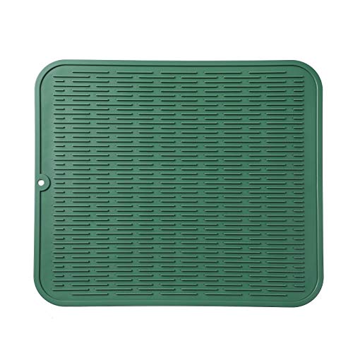 Silicone Dish Drying Mat for Multiple Usage (Green / 18"L x 16"W)