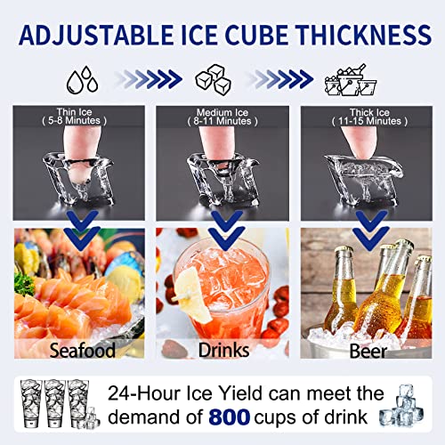 Commercial Ice Maker Machine 250LBS (Clear Ice Cubes - 250LBS/24H)