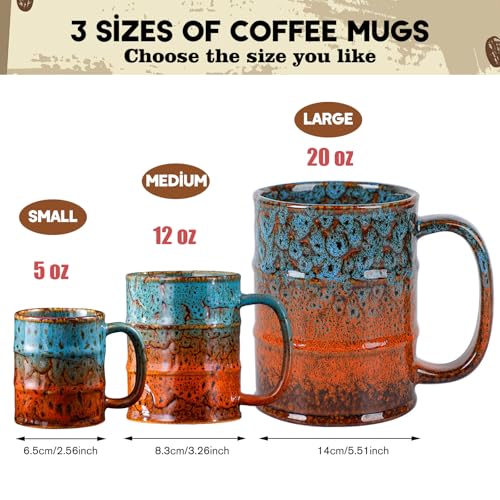 Coffee Mug 20 Oz Coffee Cups Ceramic Tea Cup Large Coffee Mug for Office and Home (Brown and Yellow)