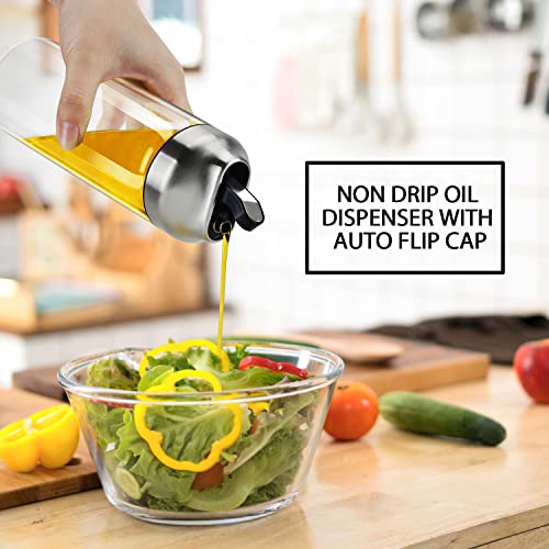 Olive Oil Dispenser Bottle (Silver / 14OZ Set of 1)