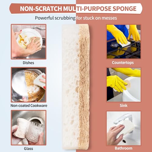 Natural Dish Sponge 48 Pack (Brown/White / 48 Pack)