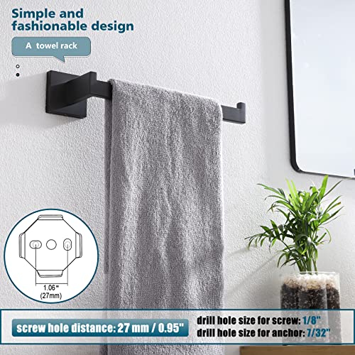Black Towel Ring Hand Towel Racks Rods Bathroom Towel Rails Kitchen Hardware Stylish Stainless Steel (Matte Black)