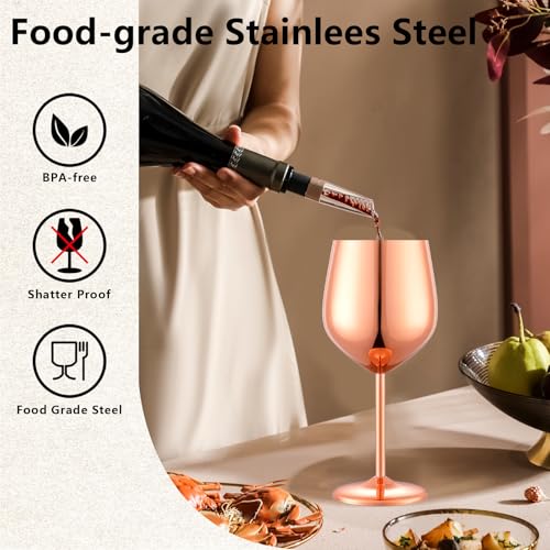 Unbreakable Stainless Steel Wine Glasses Set of 4 (4 Count)