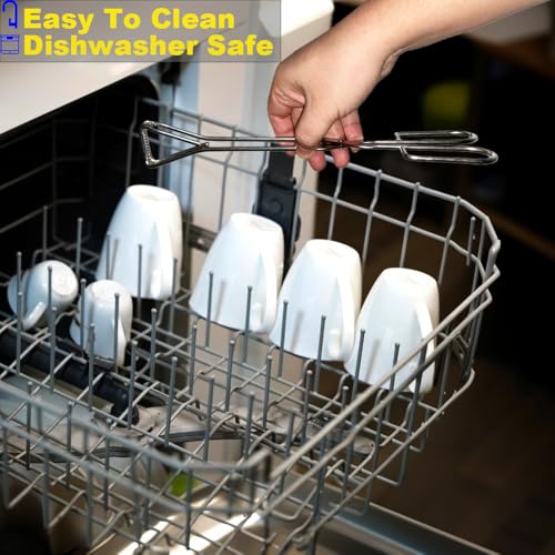 11" Heavy Duty Stainless Steel Kitchen Scissor Tongs with Comfortable Ergonomic Grip
