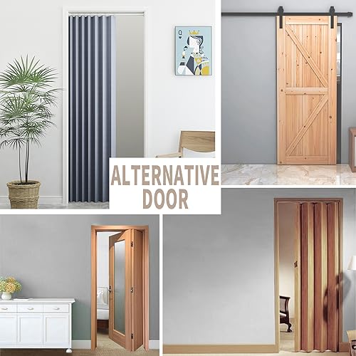 Accordian Style Door Curtains for Bedroom (Blue / 39"W x 78"L (Pack of 1))