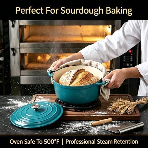 Enameled Cast Iron Cookware Set (Teal)