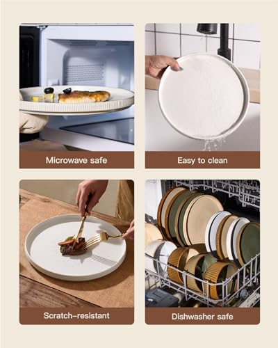 Stoneware Dinnerware Sets for 4 (Matte White)