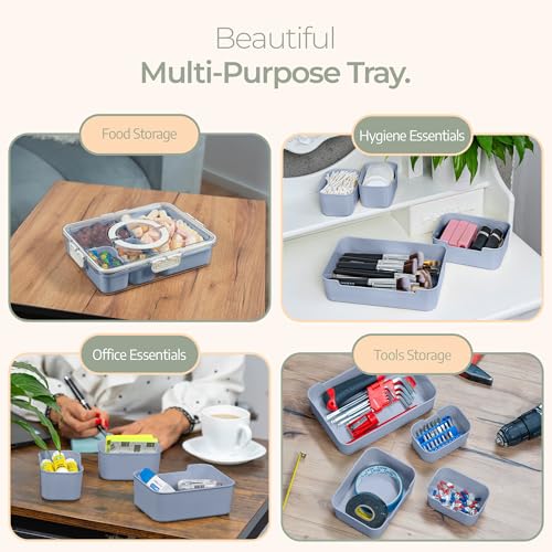 Small Snackle Box Container (Grey blue)