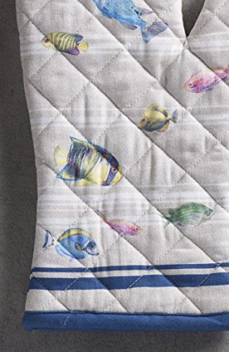 Maison d'Hermine Oven Gloves 100% Cotton Oven Mitt (108 - Poisson / 7.5" x 13" (Oven Mitt))