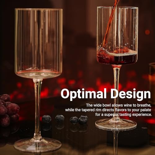 Square Crystal Wine Glasses Set of 2 (2 Count)