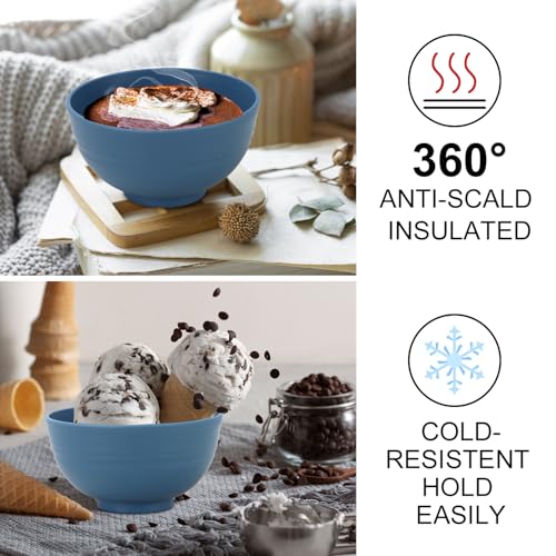 wheat straw dessert bowls 10oz set of 8 (10 oz / Navy Blue)