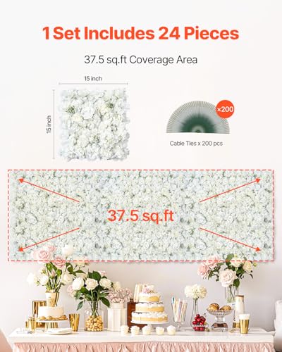 3D Flower Wall Panel (Flower / 15*15IN 24P)
