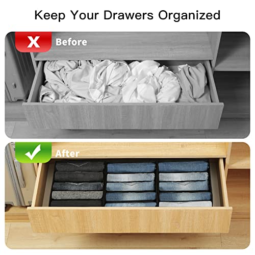 Jeans Pants Organizer for Closet (Black / 5 Grids)