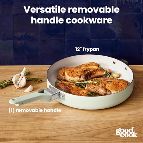 Ceramic Frying Pan Skillet with Removable Handle