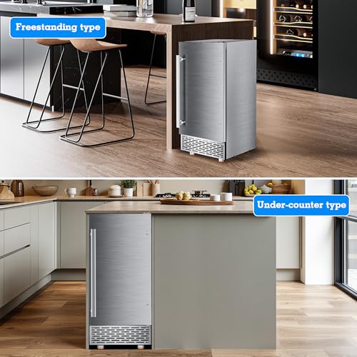 Commercial Under Counter Ice Maker 100LBS (100Lbs/Day / Freestanding Ice Maker)