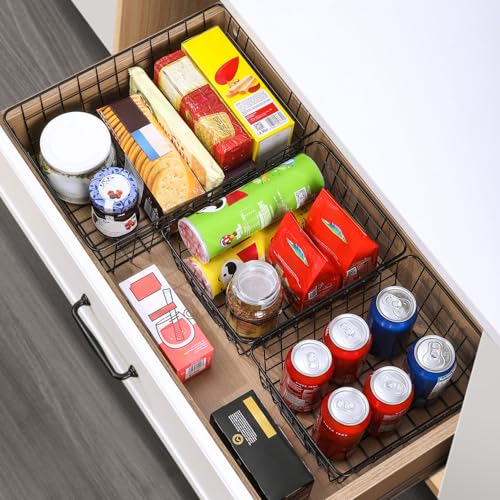 8 Set Extra Large Wire Baskets for Organizing with Lables (Large-8 Pack)