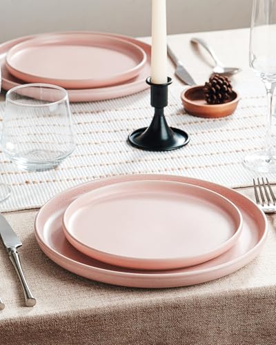 Milkyway 12 Piece Stoneware Dinnerware Set (Light Pink / Service for 4 (Standard Dinner Set))