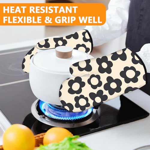 Daisy Flowers Oven Mitts and Pot Holders Sets 4Pcs (Daisy)