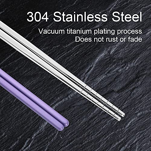 Stainless Steel Chopsticks (Purple)