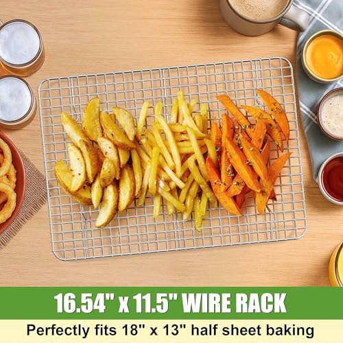 16.5"x11.5" Stainless Steel Large Cooling Racks Fit Half Sheet Pan (16.54" x 11.5")
