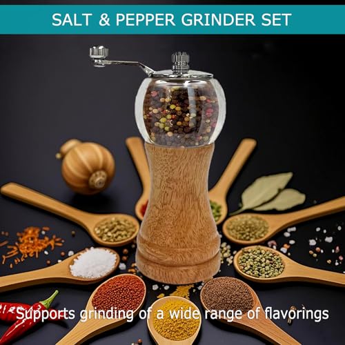 Salt and Pepper Grinder Set (1 Piece-6 in-Wood)