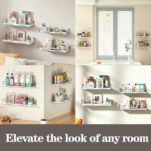 Floating Shelves for Wall Set of 4 (Grey)