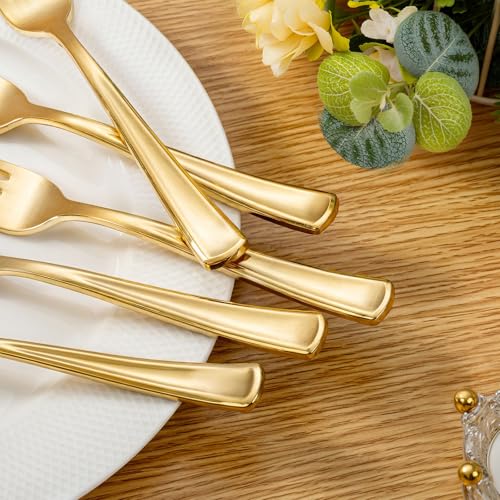 200pcs Gold Plastic Forks (Gold)