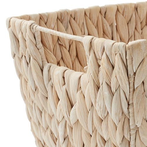 Set of 4 Water Hyacinth Storage Baskets with Handles (Whitewash - Hyacinth)