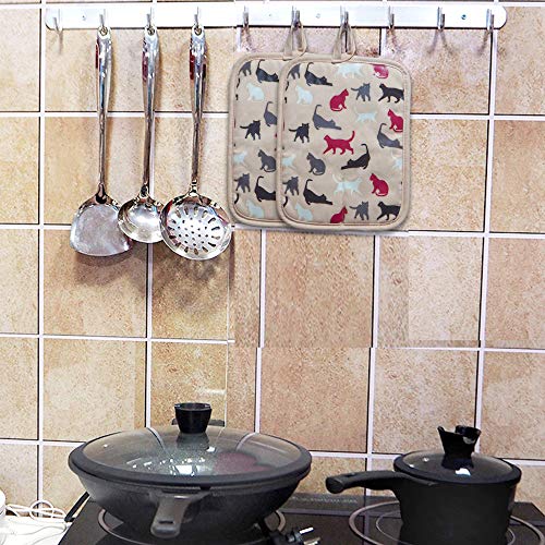 Pot Holders Set of 2 (Cat, Khaki Potholders)