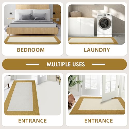 Kitchen Runner Rug 24" x 70" for Hallway (Gold / 24" X 70")