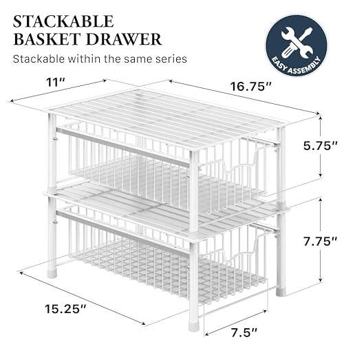 Stackable Basket Drawer (1-tier / White)