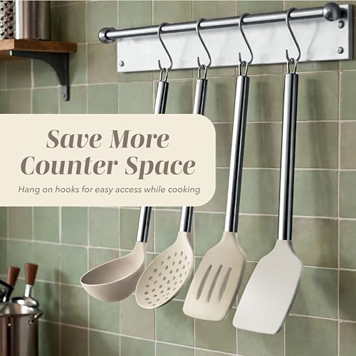 Silicone Cooking Utensils (Brown / 10 Pieces)